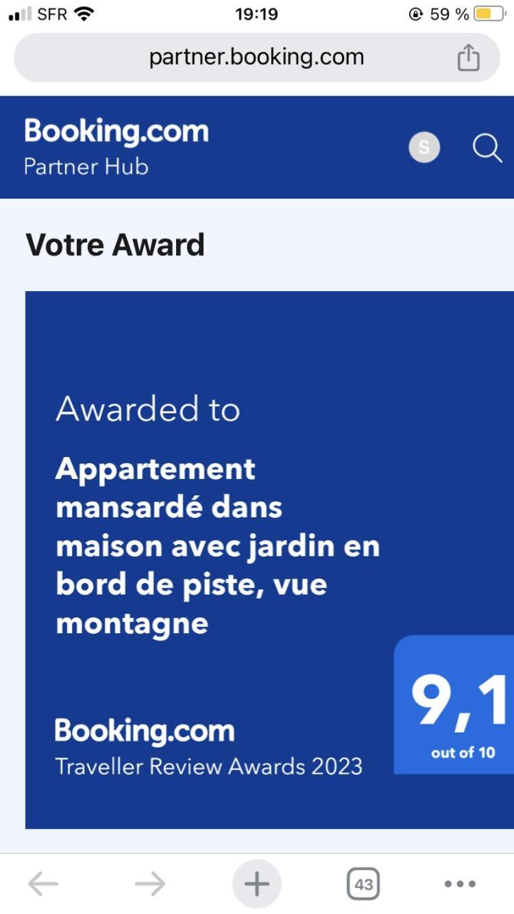 Logement Mansarde Dans Maison Avec Jardin En Bord De Piste, Vue Montagne 莱苏什 外观 照片